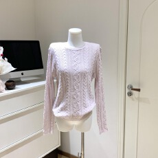 批发宅女同款 alright then 微宽松小宽肩圆领绞花<b class='q'>套头毛衣</b>