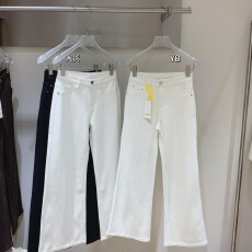 批发蘑糯糯同款 四面弹＋卡码拍小黑色/白色休闲长裤 6073-004-0322