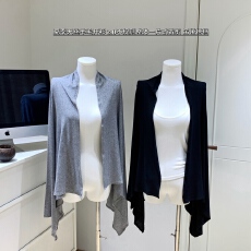 批发Xzichic开衫2.0天丝羊毛下摆不规则披肩领<b class='q'>针织衫</b>女春夏上衣