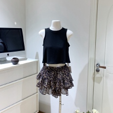 批发YUYUREAL豹纹美学 时髦古早味层次设计松紧腰短裙<b class='q'>裙裤</b><b class='q'>女</b>蛋糕半裙