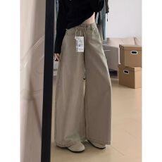 批发卡其色宽松阔腿牛仔裤女春秋2026新款<b class='q'>高腰</b>显瘦垂感百搭休闲拖地裤