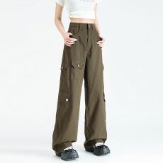 批发早秋季爆款工装裤女军绿<b class='q'>欧美</b>小个子美式高街日系新款超辣妹休闲裤