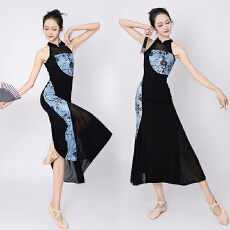 批发古典<b class='q'>舞蹈服装</b>中国风女演出服身韵练功服设计感印花旗袍表演服