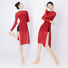 批发古典舞长纱衣服装仙气长袖<b class='q'>演出服</b>上衣女飘逸身韵服现代舞练功服女