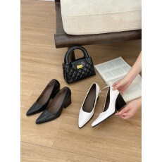 批发法式<b class='q'>复古</b>尖头粗跟气质不累脚单鞋女新款通勤中古职业黑色高跟鞋