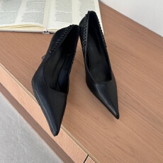 批发仙女风尖头水钻蝴蝶结细跟单鞋女2026新款御姐风浅口高跟鞋通勤鞋