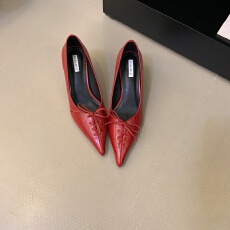 高定2025早秋新款绑带蝴蝶结浅口鞋超高跟尖头细跟单鞋