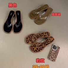 韩版透明粗跟一字拖女外穿时尚舒适防滑凉拖鞋女2026年夏季