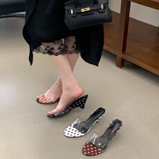 批发法式<b class='q'>欧美</b>风波点异形跟一字拖女2026夏季新款高级感凉拖鞋