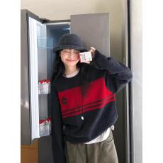 批发2025秋冬新款<b class='q'>韩版</b>宽松慵懒风圆领套头<b class='q'>毛衣</b>女设计感小众针织衫上衣