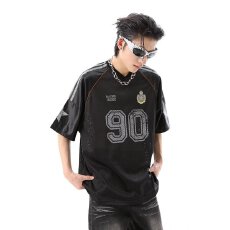 批发2025新款短袖t恤男ins潮牌欧美<b class='q'>嘻哈</b>风圆领打底衫上衣夏季