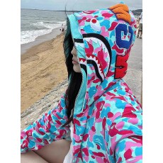 批发鲨鱼双帽帽<b class='q'>卫衣</b><b class='q'>男</b>女学生双帽迷彩刺绣印花春季双拉链连帽<b class='q'>外套</b>
