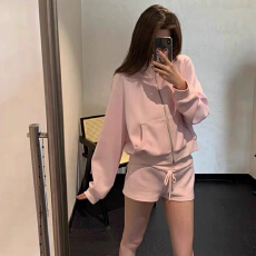 批发官图+原版质量休闲印花卫衣外套<b class='q'>高腰</b><b class='q'>短裤</b>运动套装