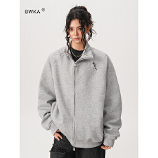 批发美式重磅开衫卫衣男女立领<b class='q'>外套</b>春秋东2025新款情侣装宽松<b class='q'>百搭</b>上衣