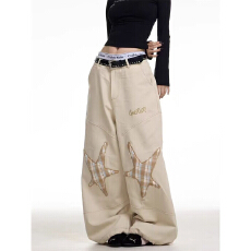 批发原版质量2025派牛春秋潮牌宽松直筒阔腿百搭高街<b class='q'>休闲</b>裤男女同款