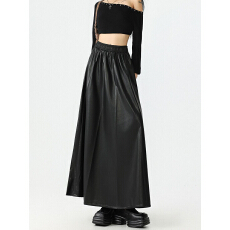 批发高腰黑色皮<b class='q'>裙</b>半身<b class='q'>裙</b>女秋冬A字<b class='q'>裙</b>2025新款<b class='q'>裙</b>子中长款<b class='q'>伞</b><b class='q'>裙</b>半身长<b class='q'>裙</b>