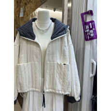 批发复古连帽压格拼接短外套女<b class='q'>欧洲站</b>2025秋装<b class='q'>新款</b>欧货时尚夹克上衣潮