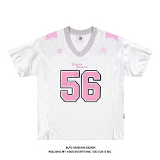 批发51<b class='q'>嘻哈</b>复古vibe拼接网面56号球衣短袖美式街头宽松运动透气<b class='q'>T</b><b class='q'>恤</b>男