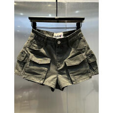 批发多口袋工装牛仔短裤女2026春<b class='q'>夏</b>新款美式复古高腰宽松显瘦阔腿热裤