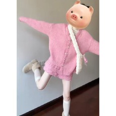 批发2026年春季时尚<b class='q'>休闲</b>少女风新款<b class='q'>套装</b>修身显瘦开衫高腰半身裙两件套