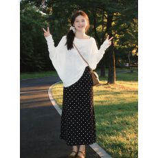 批发显瘦<b class='q'>套装</b>女气质两件套2026春夏新款韩系百搭<b class='q'>针织</b>上衣波点半身裙