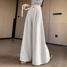 批发实拍2026阔腿裤裙女夏季新款薄款裤子<b class='q'>高腰</b>垂感休闲裤裙白色有内衬