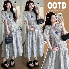 实拍 2026夏季新款孕妇碎花连衣裙小清新显瘦孕妇连衣裙