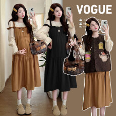 批发实拍 2026<b class='q'>春</b>季新款假两件连衣裙拼接复古甜美A字裙