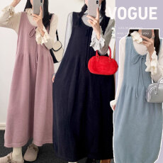 批发2025<b class='q'>秋</b>冬新款孕妇韩版毛衣背心裙＋花边打底套装