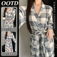 批发仿棉面料日式高级感睡衣女<b class='q'>春</b>秋2024年新款睡袍家居服浴袍