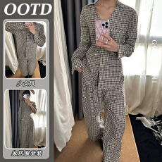 批发【优质仿棉】甜美ins睡衣女款春秋季2025新款长袖长裤家居服