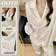 批发卡通绸长袖睡衣女春秋夏款2025新款可爱凯蒂七夕礼物家居服