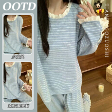 批发优质仿棉少女凯KT睡衣女春秋款长袖长裤家居服套装
