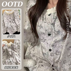 批发【云朵棉】睡衣女款春秋季长袖2025新款云朵棉卡通甜美高级感薄款