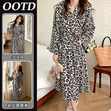 批发【仿棉面料】简约韩系睡袍睡裙<b class='q'>睡衣</b>女款秋冬季加厚长袖家居服