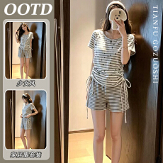 批发优质仿棉韩系简约圆领五角星吊带<b class='q'>睡衣</b>夏季短裤家居服套装