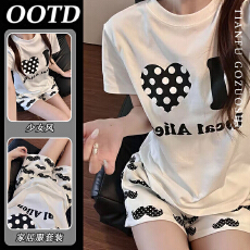 批发优质仿棉ins风卡通<b class='q'>睡衣</b>女夏季新款可爱学生宿舍短袖居家服
