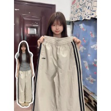 批发好质量2025新款经典双杆刺绣两穿运动休闲裤夏季显瘦百搭阔腿裤