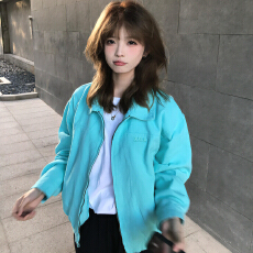 批发好质量 原版起版 原版定染 刺绣 蒂芙尼蓝外套女春秋季棒球<b class='q'>服</b>夹克