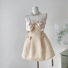 批发韩国<b class='q'>东大门</b>2025年秋冬文艺新款净色气质缎面甜美百搭韩版吊带裙女