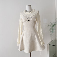 批发迟伞伞25/fw 甜杏杏子 定染纱线杏粉蝴蝶结针织上衣短裤温柔套装