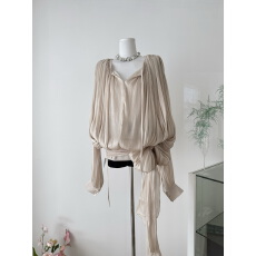 批发ZHAIAIAIA 法式高级感<b class='q'>长袖</b>雪纺衫女夏季新款<b class='q'>防晒衫</b>腰间绑带上衣