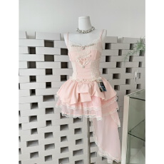 批发Catyears猫年 Doll手工坊~<b class='q'>丝绒</b>感蕾丝钉钻上衣+花苞半裙+网纱长裙