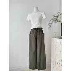 批发媛媛【幻影伞兵】美式工装裤女阔腿休闲裤女2026新款松弛感裤子