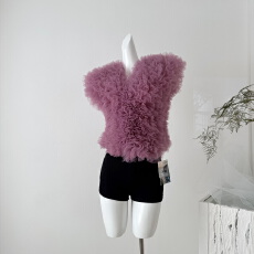 批发MIJUE 2025夏季新款纯欲风立体花设计小众拼接连体衣无袖露背上衣