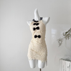 批发Hotdog 热狗很辣【古堡恋人】交叉<b class='q'>露背</b>无袖<b class='q'>连衣裙</b>女高级感裙子