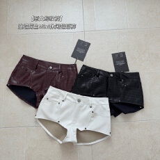 批发viola恶女鳄纹裤英国品牌 Jade Lon*油蜡鱼Mini休闲超<b class='q'>短裤</b>