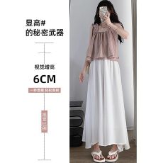 批发四色<b class='q'>冰</b><b class='q'>丝</b>皱+内衬裙裤女夏仙女飘飘百褶a字半身裙<b class='q'>冰</b><b class='q'>丝</b>垂感阔腿裤