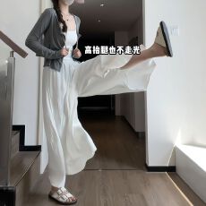 批发【四色<b class='q'>冰</b><b class='q'>丝</b>皱+内衬】裙裤女夏仙女飘飘百褶a字半身裙垂感阔腿裤