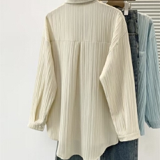 批发[] 法式薄款肌理感防晒衬衫外套<b class='q'>女</b>春2026新款宽松衬衣设计感